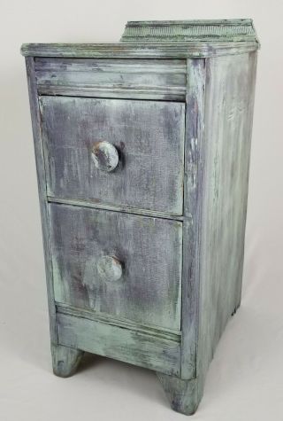 Antique Art Deco Nightstand End Table Hand Painted Bohemian Style Vintage