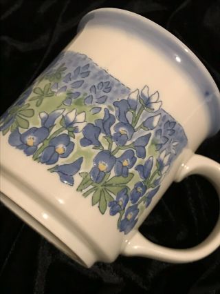 Vintage Otagiri Mug Cup Japan Stoneware Coffee Blue Wild Flower Garden