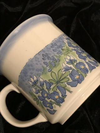 Vintage Otagiri Mug Cup Japan Stoneware Coffee Blue Wild Flower Garden 2