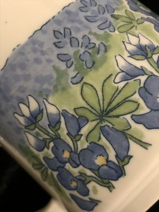 Vintage Otagiri Mug Cup Japan Stoneware Coffee Blue Wild Flower Garden 3