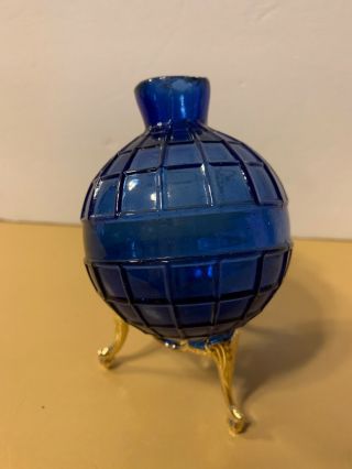 Cobalt Blue Quilted Glass Target Ball