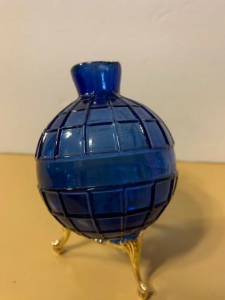 Cobalt Blue Quilted Glass Target Ball 2