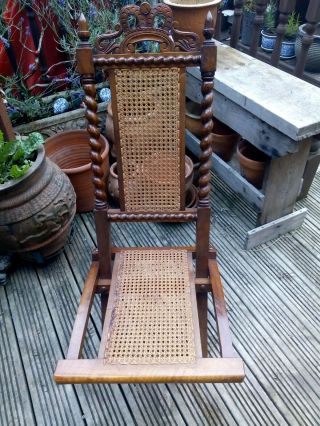 Antique 19th century wooden Folding Campaign Chair 2