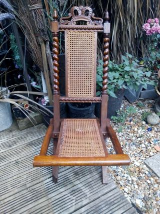 Antique 19th century wooden Folding Campaign Chair 3