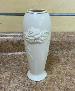 Lenox 24k Gold Trimmed Rose Blossom Bud Vase 7 - 1/2 "