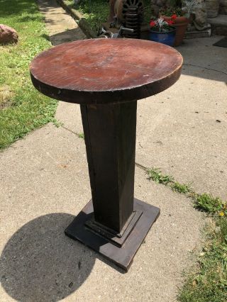Vintage Antique Mission Wood Table Plant Stand Round Top Reserved