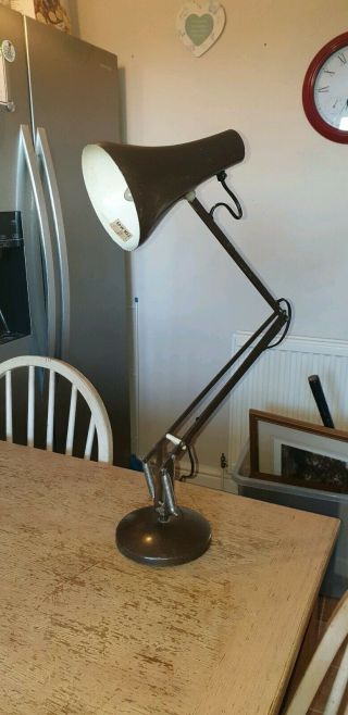 Vintage Tall Mid Century Anglepoise Lamp In Brown / Order