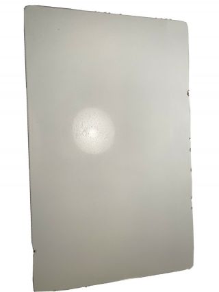Vintage Antique Porcelain Enamel Metal Table Top White Black Sides Hoosier 40x25