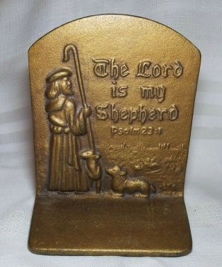 Vintage Cross Publishing Co Usa Cbe2 The Lord Is My Shepherd Cast Metal Bookend