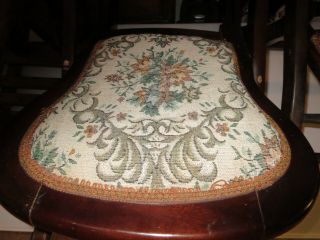 Antique Victorian Style Rocking Chair Tapestry Wood Folding Rocker 3