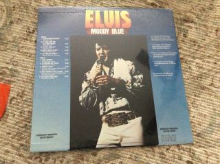 VINTAGE ELVIS PRESLEY 33 1/3 ALBUM - MOODY BLUE - AFL 1 - 2428 - 1977 RCA 3