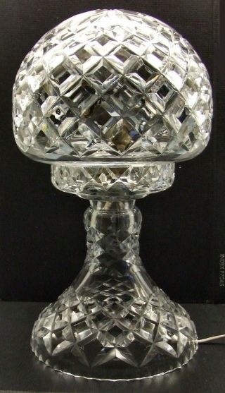 Vintage Art Deco Era Cut Glass / Crystal Table Lamp - Wired &