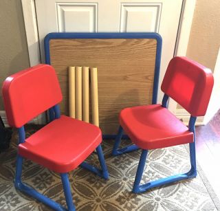 Vintage Fisher Price Arts & Crafts Table & Set 2 Chairs Child Size Guc