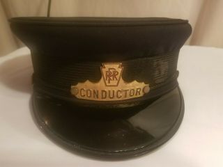Vintage Pennsylvania Railroad Prr Conductor Hat By M.  H.  Grossman Inc