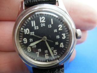 Vintage 1969 Hamilton Gg - W - 113 Military Watch Great Cond.  Running Great