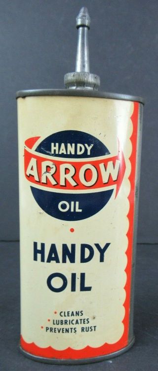 Vintage Handy Arrow Oil Oiler Tin W/lead Spout & Cap 4oz Baltimore Maryland