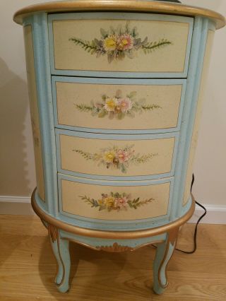 Vintage French Italian Lingerie Jewelry Armoire Nightstand