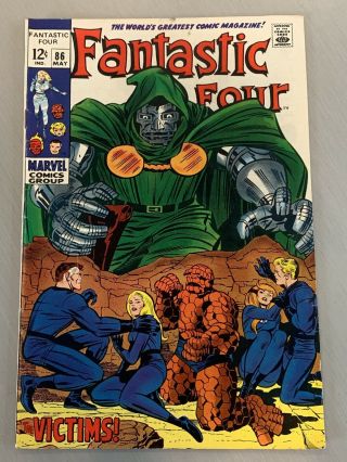 Fantastic Four 86 •vf - (7.  5) • Marvel (1969) • Dr Doom Jack Kirby & Stan Lee