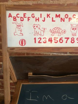 Vintage Child ' s Folding Easel Desk Chalkboard Alphabet Numbers School Preschool 3