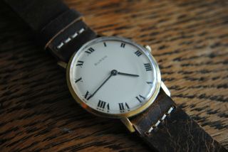 1960s Vintage Buren Gold Plated Dress Watch With Roman Numeral Dial - Long Champ