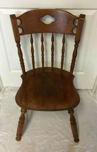 Vintage S Bent & Bros Mid - Century Maple Colonial Dining Room Side Chair - 2