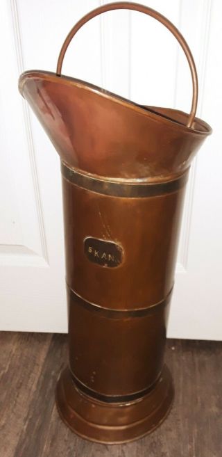 Copper Umbrella Stand - Vintage - 5 Kan Sturdy - & Cool