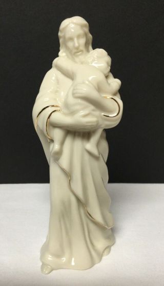 Lenox Jesus Figurine Bless This Child Cream With Gold Trim