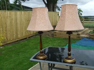 Antique Style Lee Longland Impressive Brass And Wood Lamps