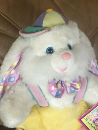 Vtg Dan Dee Pastel Rainbow Easter Bunny Rabbit Plush Hoppy Hopalong Hopster Hat 2