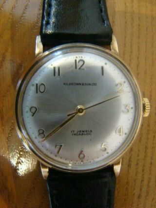 Vintage 9ct Gold Gents Wrist Watch Hallmarked Edinburgh 1967