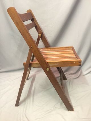 Folding Wood Chair Vintage Bistro Seat Mid Century Made In Romania 2