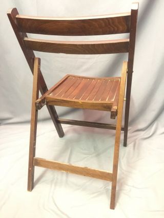 Folding Wood Chair Vintage Bistro Seat Mid Century Made In Romania 3