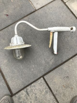 Vintage Coughtrie Outside Swan Neck Light Sw 10 Glasgow Industrial Lamp