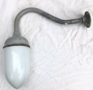 Vintage Coughtrie Sg6 Swan Neck Outside Light With Opaline Shade Mid Century Vgc