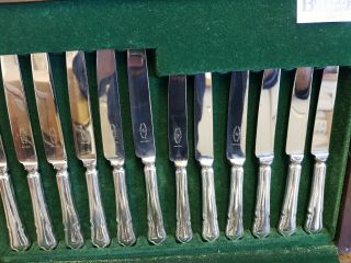 Good Vintage George Butler of Sheffield 44 Piece Dubarry Pattern Canteen Cutlery 3
