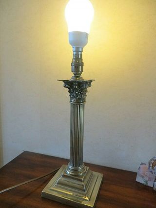ANTIQUE/VINTAGE 1960S REAL BRASS COLUMN TABLE LAMP BASE 2