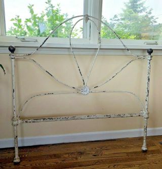 Antique Vintage Victorian Cast Iron Twin Bed Frame Headboard Only