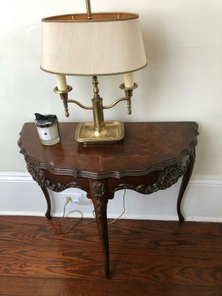 Pr1029: Antique Walnut Carved Wood Hall / Accent Table Estate Local Pickup