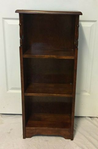 Antique Vintage Mahogany Solid Wood Book Case,  3 Tier Shelf -