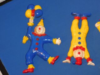 Vintage Children ' s Room Set Of 3 Clown Wall Hangings Decorations 2