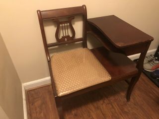 Telephone Table Chair Combo Vintage