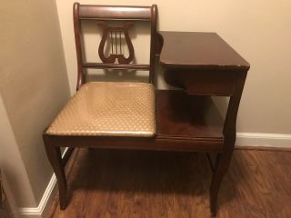 TELEPHONE TABLE CHAIR COMBO VINTAGE 3