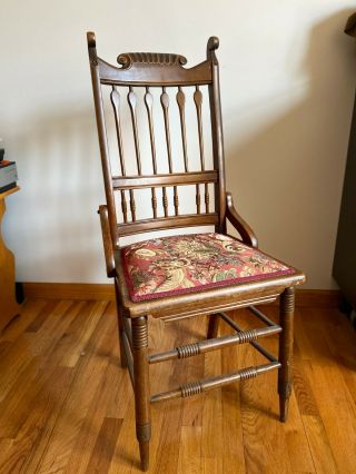 Unique Vintage Wooden Chair With Floral Cushion From Louisiana Delivery Nyc