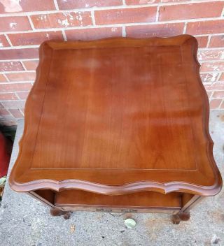 Vintage Hammary End Table Solid Wood 21x21x22.  5 1 Drawer Open Shelf 3