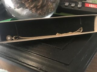 Vintage 14k Gold Necklace With.  04 Diamond Pendant