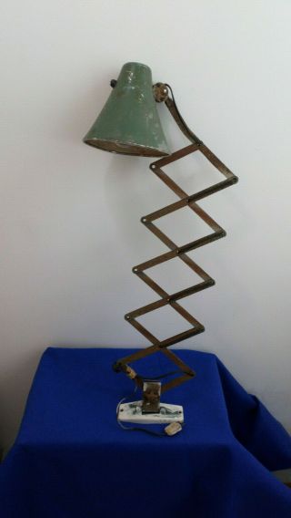 Vintage Industrial Scissor Lamp For Restoration