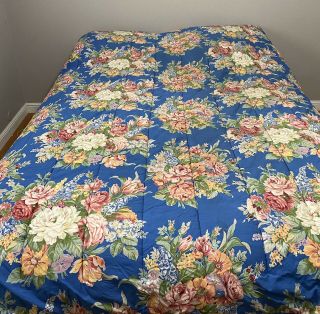 Vintage Ralph Lauren Kimberly Full/queen Comforter Blue Floral Euc