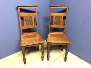 Fantastic Art Nouveau Walnut Hall Chairs