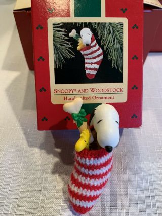 Vintage 1972 Peanuts Snoopy & Woodstock Hallmark Keepsake Holiday Ornament Euc