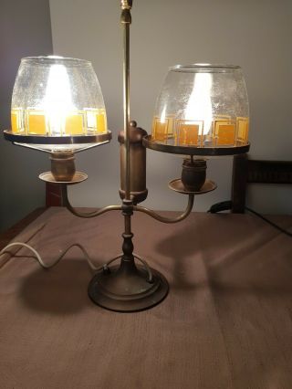 Antique Students Lamp Converted To Electric